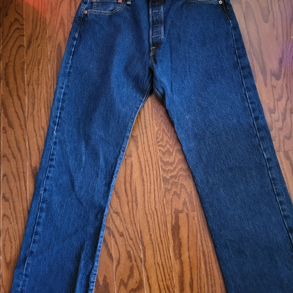 Levi's 501 Button Fly Dark Blue  Jeans.